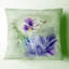 Motif floral abstrait peint bleu - Coussin imprimé floral-29597910-29597913