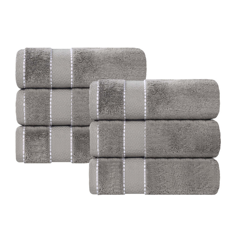 Treiber Egyptian Giza Cotton Hand Towel, Charcoal