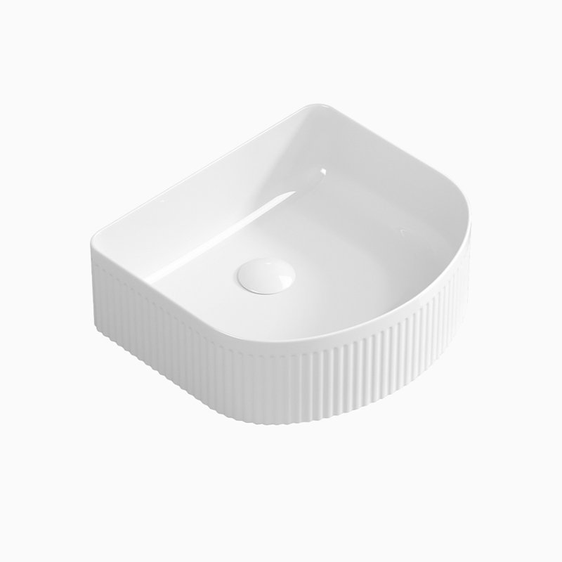 15.75 In. Vessel Rectangular Modern Ceramic Bathroom Sink In Milk White