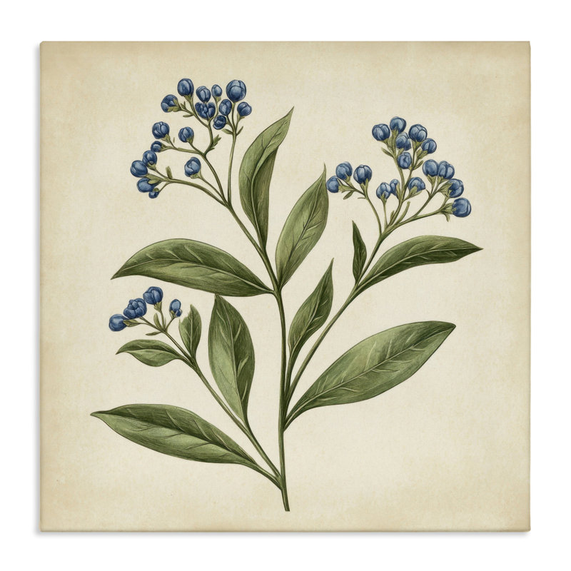 Buds Botanical Illustration, par Petal Prints Design, H 17 po x l 17 po