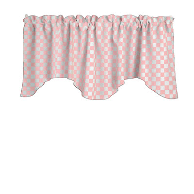 Checkerboard Print Scalloped Window Valance