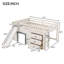 Lit mezzanine bas double avec rangement, en bois MDF, moderne et peu encombrant pour chambre d'enfant