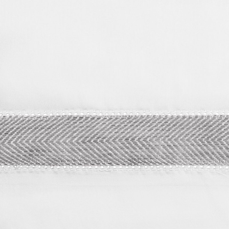 Yves Percale Sheet Set, White/Cool Gray, King Sheet Set