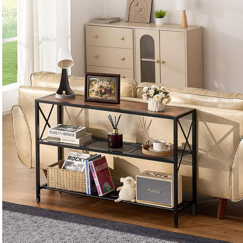 Console étroite, table de vestibule, table de couloir à 3 niveaux, table de canapé, console pour vestibule, couloir, salon et chambre à coucher