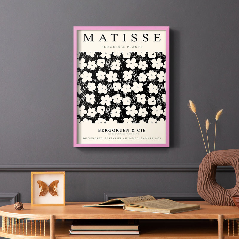 Matisse CCV, reproduction encadrée - bois massif, H 10 po x l 8 po, Rose