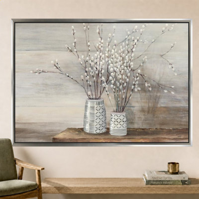 «Pussy Willow Still Life with Designs» par Julia Purinton - impression sur toile
