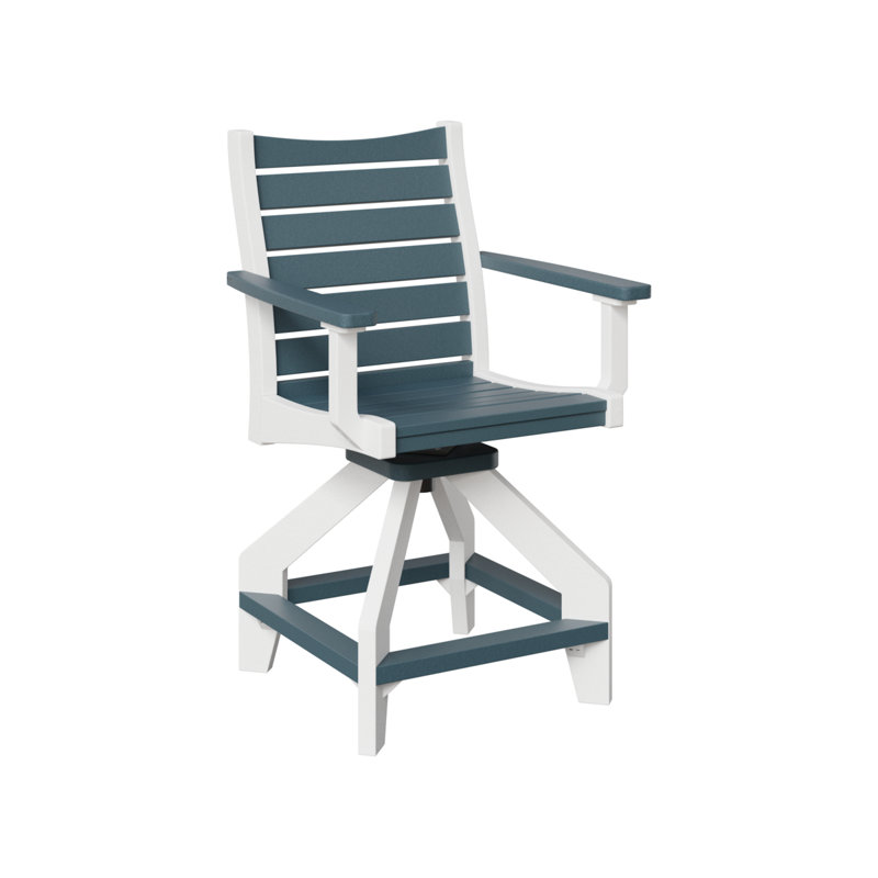 Chaise de comptoir pivotante Berlin Gardens Bristol, Blanc / Gris ardoise