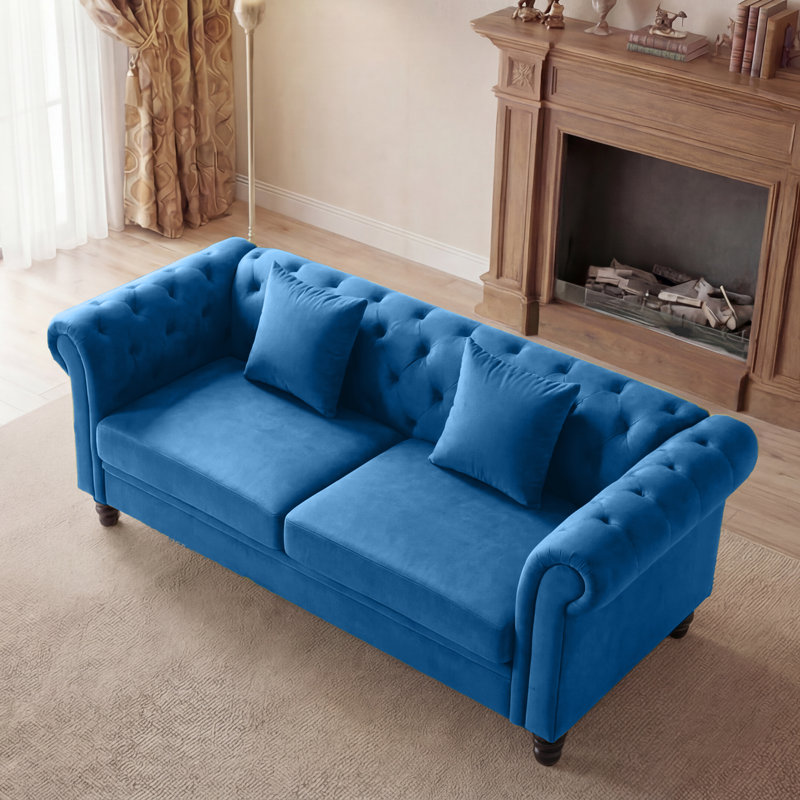 Canapé Chesterfield Fynlie, Bleu