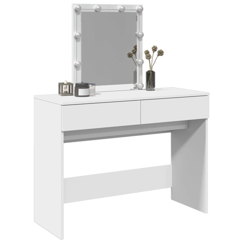 Dressing Table with Mirror, White