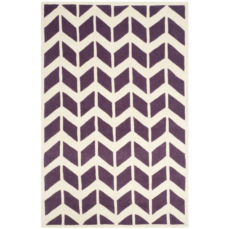 Deedie Hand Tufted Wool Chevron Rug, Rectangle 6' x 9'