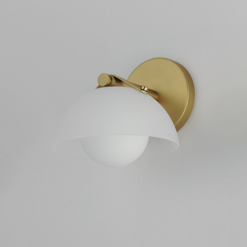 Domain 1 - Light Armed Sconce, Frost, Brass