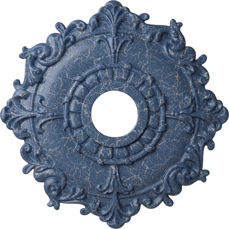 Médaillon de plafond rose Endurathane, DO 18 po x P 3 1/2 po x P 1 1/2 po (convient aux auvents jusqu'à 7 1/4 po), finition pierre spartanale peinte à la main