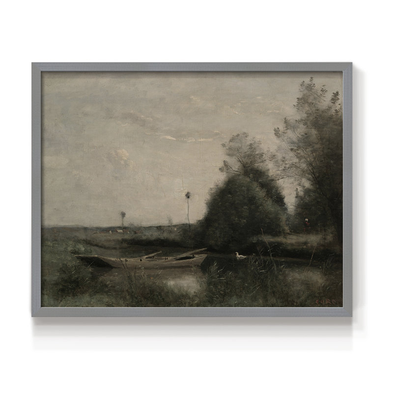 Paysages rétro-CD XXXV-impression encadrée - réaménageable, H 8 po x l 10 po, Gris