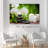 Zen Stones " Zen Basalt Stones and White Orchid on the Wood " Color Photography Print-1145711441