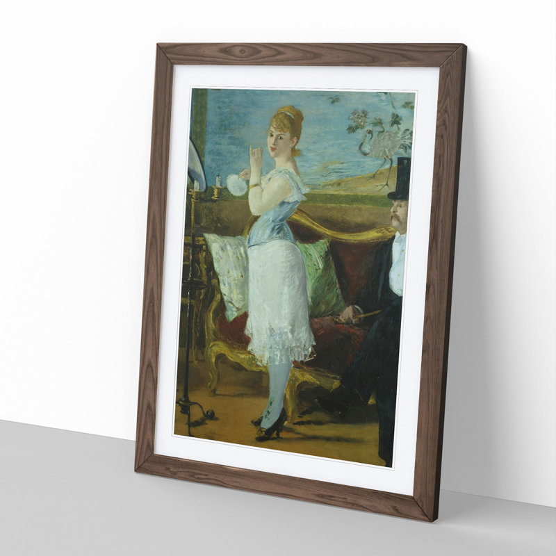 Nana by Edouard Manet - Picture Frame Painting, Walnut Framed, 36cm H x 27cm W x 2cm D