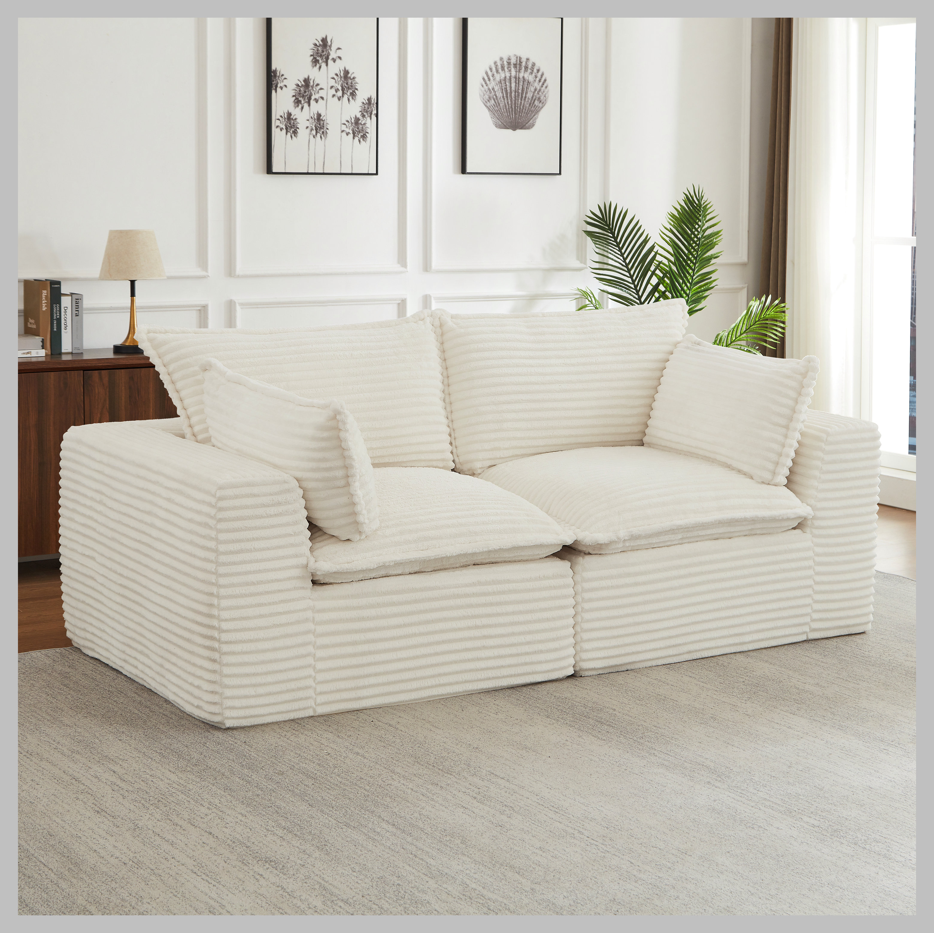 Latitude Run® Cloud-Inspired Modular Loveseat Sofa, Oversized Comfort ...