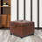Faux Leather Storage Ottoman for Living Room-912883164