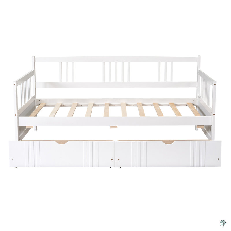 Twin Size Daybed Wood Bed With Two Drawers