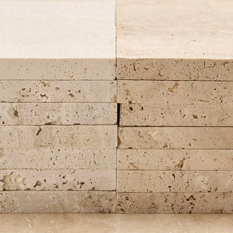 Travertine 18x36 Vein Cut Filled Honed Tile, Ivory Honed