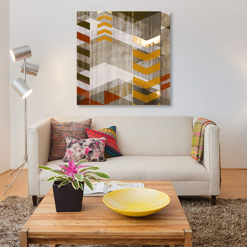 « chevron serenade i », impression sur toile, H 26 po x l 26 po x P 1,5 po, Pas de tapis, Toile tendue