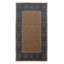 Vintage Swedish "Flossa" Rug, Tobacco Brown & Navy Botanical Border - Rug & Kilim