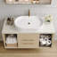 Meuble-lavabo mural moderne 39,3 po avec meuble-lavabo flottant en céramique massif-2129361630