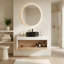 Meuble-lavabo mural 36 po avec lavabo en céramique et compartiments de rangement ouverts 36 po-131427394-131427391