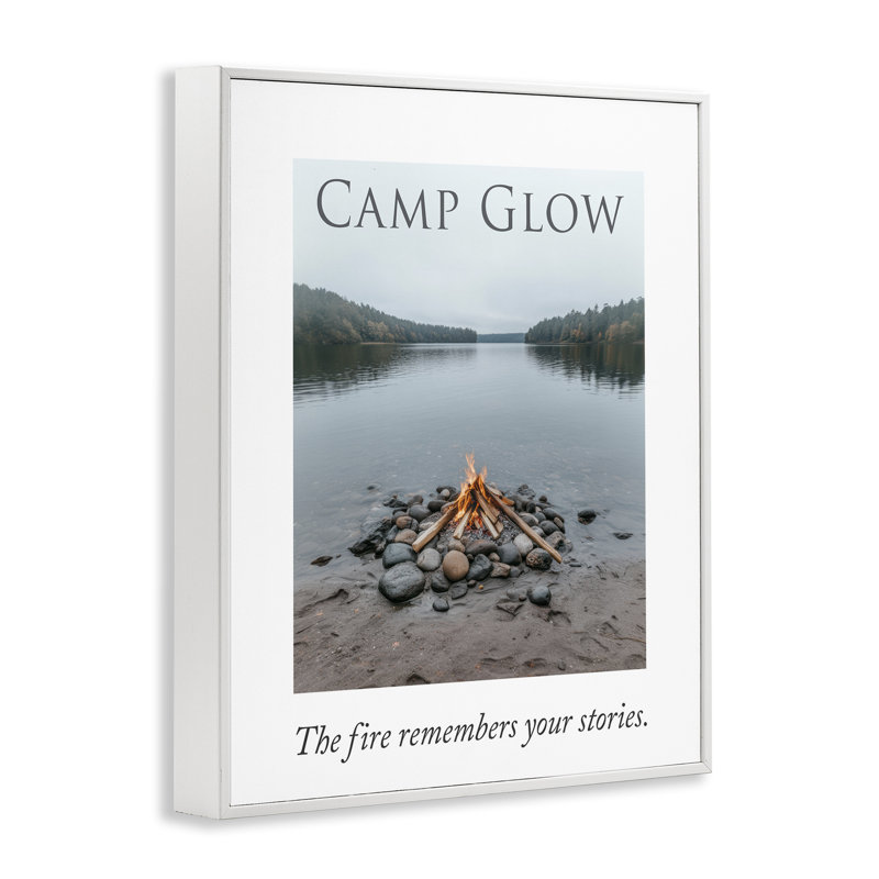 «Fire Remembers Your Stories», estampe numérique, design par A Barefoot Stylist, Giclée encadrée blanc bord de mer
