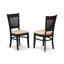 Ensemble de table de cuisine 3 pièces pour petits espaces comprenant une table de salle à manger ronde avec piédestal et 2 chaises en tissu de lin, noir et cerise