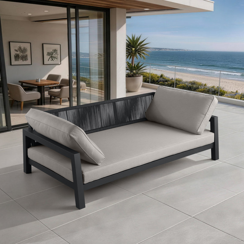 Canapé d'extérieur 89 po Burchfield, Light Gray, Slate Black