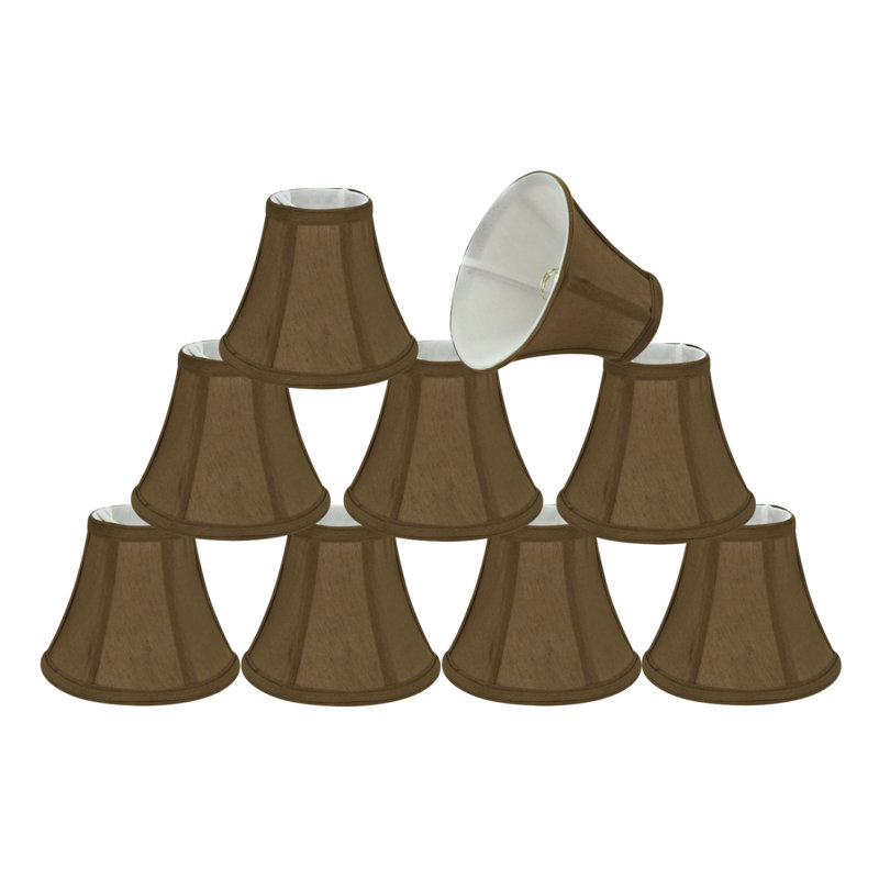 5'' H Silk Bell Lamp Shade, Light Brown