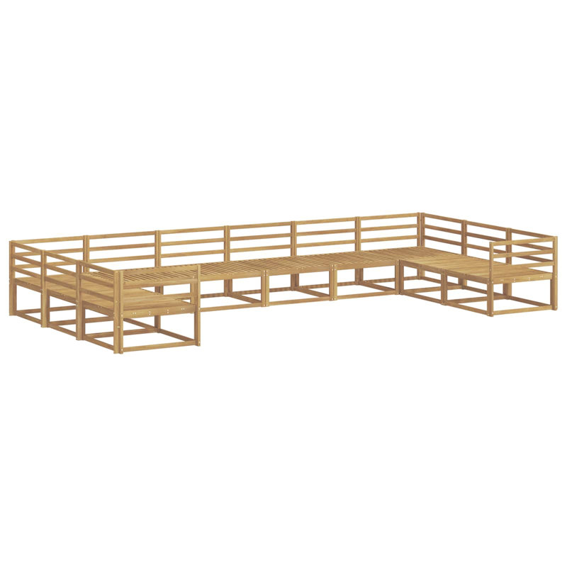  Outdoor Sofa Set 10 Pcs Solid Acacia Wood Garden Lounge Patio Seating