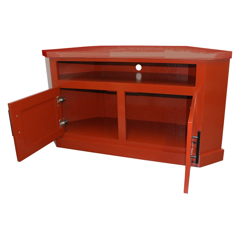 Meuble télé d'angle 50 po Poplar, Rouge brûlé, H 27 po x L 50 po x l 16 po