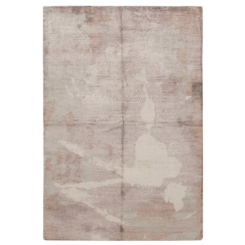 Hand Knotted Silk Area Rug in Lilac