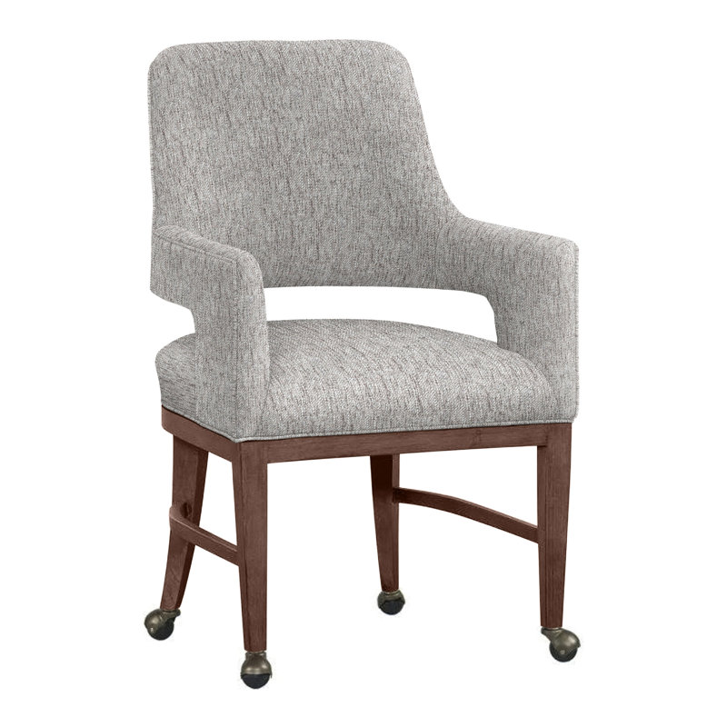 Chaise avec accoudoirs Josie, Fumée 9508, Noyer