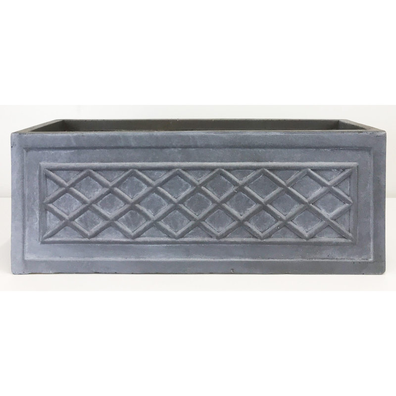 Stone Window Box Planter, 27 cm H x 70 cm W x 27 cm D, Grey