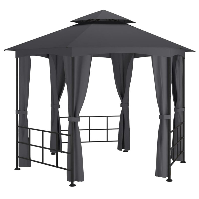 Terrytown 1.2 x 3.1m Steel Patio Gazebo, Anthracite