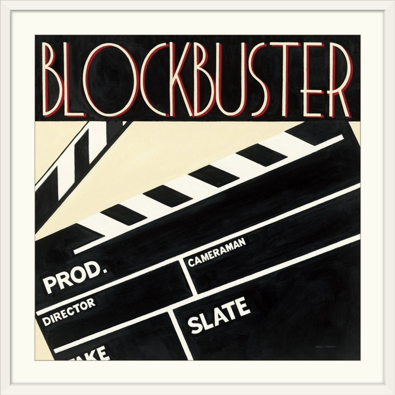 Publicité vintage Brittnii «Blockbuster» par Marco Fabiano, H 24 po x l 24 po x P 1 po, Cadre blanc
