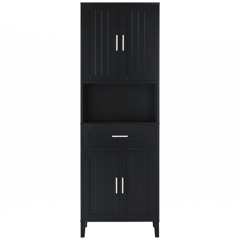 70.9" High Freestanding Tall Bathroom Cabinet, Black
