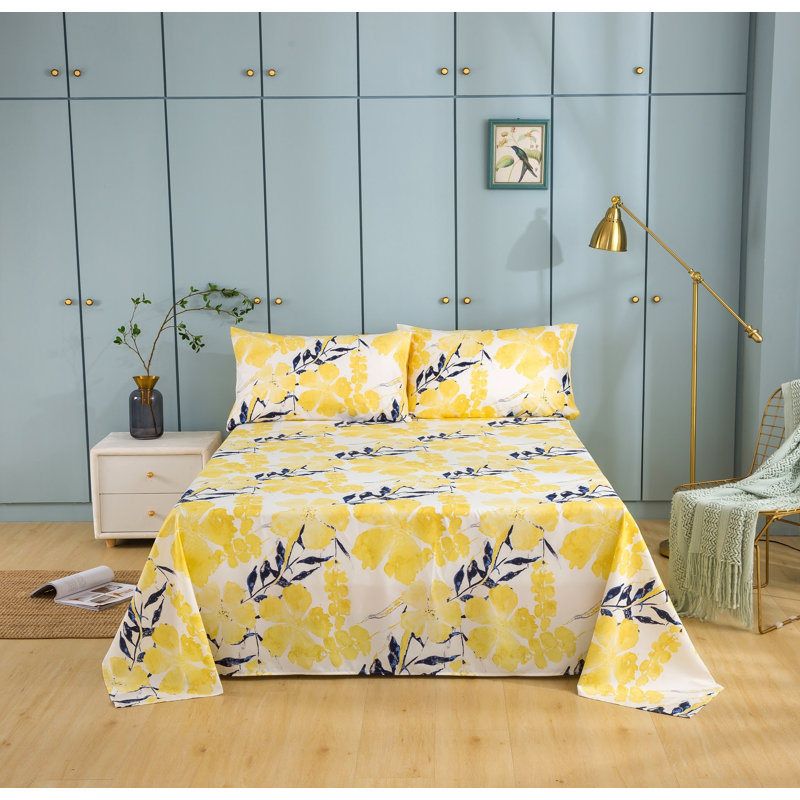 Drap-housse floral en microfibre, Grand