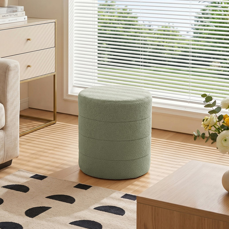 Solid Wood Accent Stool, Green