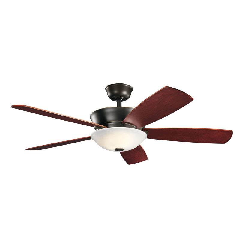 Whyalla 54'' Ceiling Fan with LED Lights, Oiled Bronze with Medium Cherry/Dark Cherry Blades