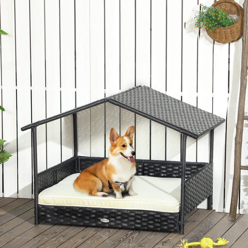 Niche pour chien Canopy - lit blanc crème pour chiens de petite et moyenne taille