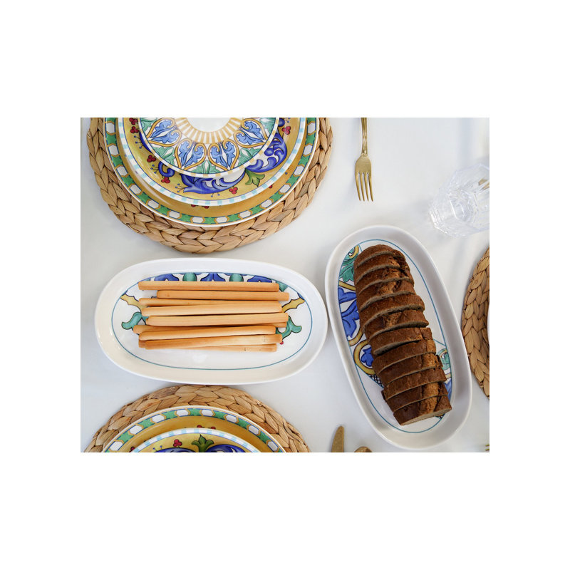 Elegant Ceramic Platter Set (2 Pieces), Grey, 11.4 x 11.4 inches | 100% Ceramic - Not Dishwasher or Microwave Safe | Perfect for Serving Appetizers & Desserts, Stylish Addition to Any Table Setting