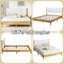 Structure de lit grand lit, plateforme de lit avec tête de lit tapissier Boucle (blanc hêtre)