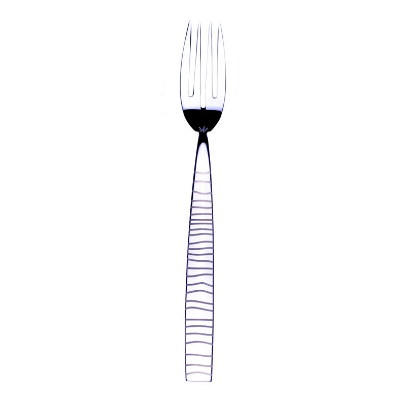 Tigre Table Fish Fork - 12 Pieces - Black Gold, Silver
