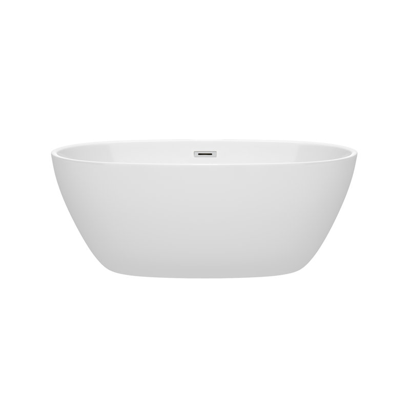 Juno 59'' x 32'' Soaking Acrylic Bathtub, Polished Chrome