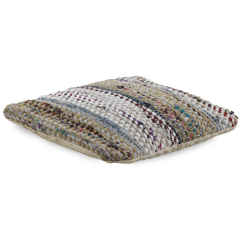 Golden Striped Square Throw Cushion