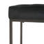 Banc rembourré moderne, noir et bronze, conception de lignes précises, pieds en métal poli, coutures en diamant pour sophistication, structure en fer, rembourrage en mousse, matériau en velours, produit de 44,98 po-883511849
