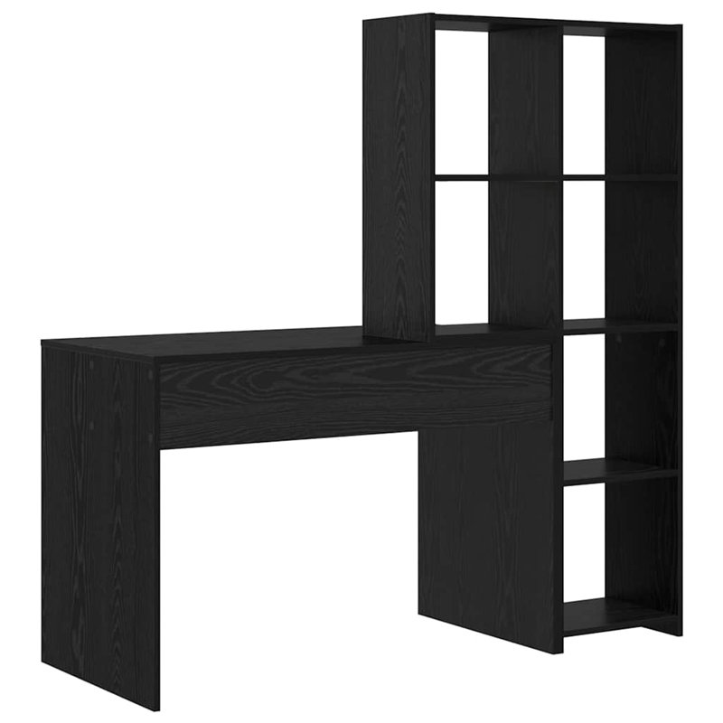 Desk 138.5 X 55 X 143 Cm Engineered Wood, Black Oak